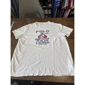 Polo Ralph Lauren Lighthouse Graphic New York Americana Light White T-Shirt XL